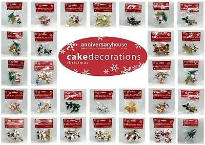 £4.89 • Buy Christmas Cake Decoration Topper Yule Log Santa Reindeer Tree Holly Snowman 