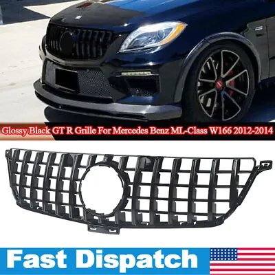 GT R Front Main Grille For Mercedes Benz W166 ML300 ML320 ML350 ML400 2012-2015 • $115.99