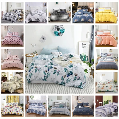 $42.99 • Buy Floral Cotton Duvet Quilt Doona Cover Set Single Double Queen King Size Bed Line