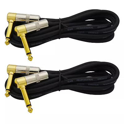 Speaker Cable 16 Gauge With Right Angle 1/4 Mono Plug GOLD 2 PACK • $102.39