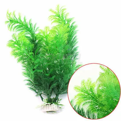 $10.65 • Buy Artificial Plastic Fish Tank Decorative Green Plants Home Aquarium Accessories