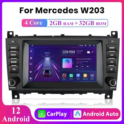 Android 12 Radio GPS Car Stereo CarPlay For Mercedes Benz C-Class CLC W203 W209  • $169.99