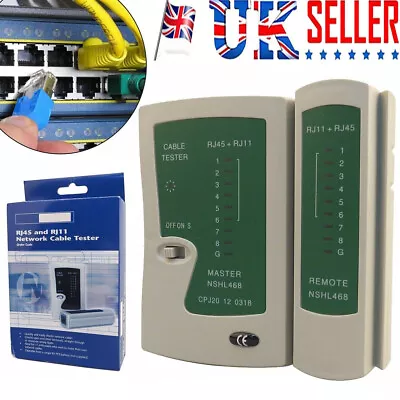 RJ45 Network CAT5e CAT6 RJ11 Cable Tester Ethernet PC LAN Wire Lead Testing Tool • £5.99