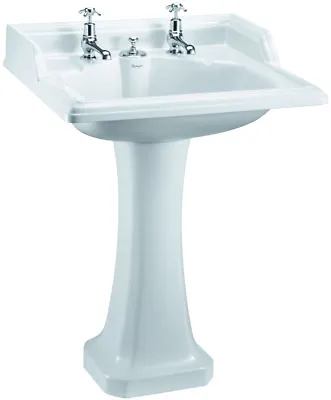 £530 • Buy Burlington Classic Square 65cm Basin With Invisible Overflow/Waste & Pedestal