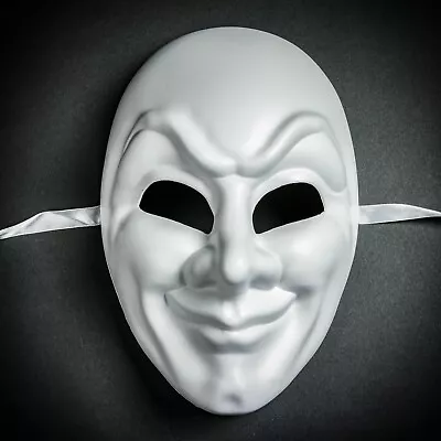 White Jester Joker Venetian Costume Masquerade Party Cosplay Theater Play Mask • $15.99