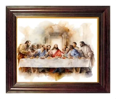 The Last Supper Jesus & 10 Of The 12 Disciples Catholic Watercolour Picture Ls3r • £17.99