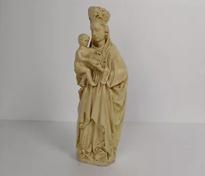 Statue Virgin Mary Madonna Crowned Infant Child Plaster Vintage Large Beautiful • $376.05