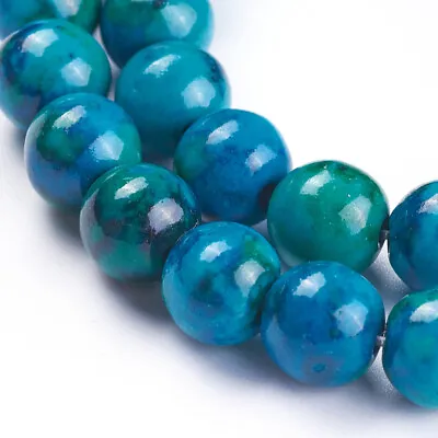 $4.70 • Buy 10 Blue Chrysocolla Gemstone Beads Natural Stone Jewelry Supplies 8mm