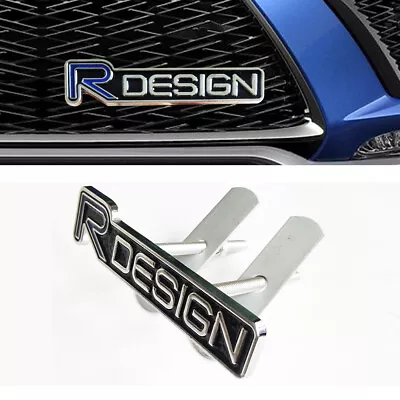 R DESIGN Alloy Grill Grille Kidney Badge BLUE METAL 3D Sticker Emblems Fits All • £9.99