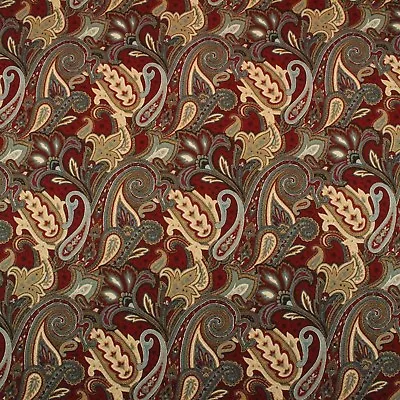 Microfibres Caravan Garnet Red Paisley Matelasse Multiuse Fabric By Yard 55 W • $15.99