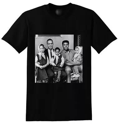 Malcolm X With Muhammad Ali Short Sleeve Black Men S-234XL NG2060 • $18.99