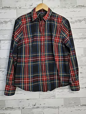 J Crew Womens Perfect Shirt 8 Stewart Plaid Tailored Fit Slim Cotton • $19.99