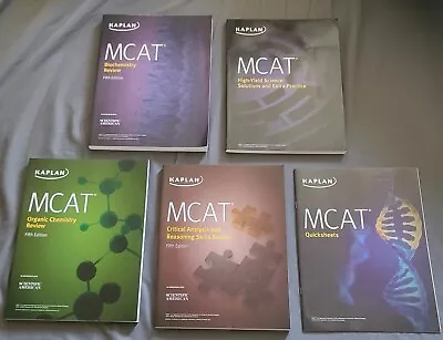 Kaplan MCAT Study Books 2018 4 Subject Set & Quicksheets • $29.95