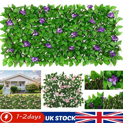 Artificial Hedge Fake Ivy Leaf Garden Fence Privacy Screening Roll Wall Panel♯ • £14.28