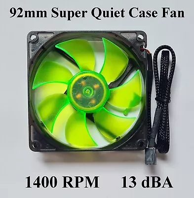 Super Quiet 92mm Case Fan 1400 RPM 13 DBA 3 Pin W/ PCI Slot Fan Speed Controller • $9.99