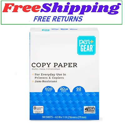 Pen+Gear Copy Paper 8.5  X 11  92 Bright 20 Lb. 1 Ream (500 Sheets) • $7.80