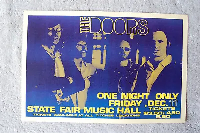 $4 • Buy The Doors Concert Tour Poster 1970 State Fair Music Hall __