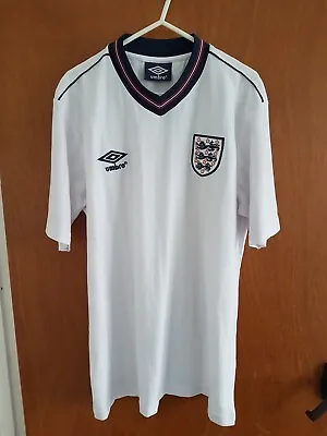 England Home Shirt 1986. Medium Official Umbro Reissue White Adults Football Top • £74.99