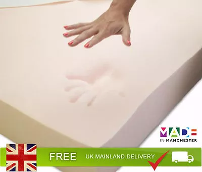 100% Orthopaedic Memory Foam Mattress Toppers | All Sizes & Thicknesses • £45