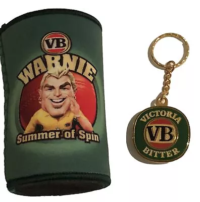 VB Beer Shane Warne Warnie Summer Of Spin Stubby Holder + VB Key Ring New - Gift • $15