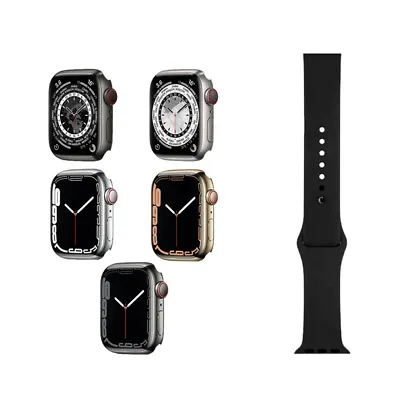 $274.49 • Buy Apple Watch Series 7, All Sizes, All Cases, Black Sport Band, GPS/4G - Very Good