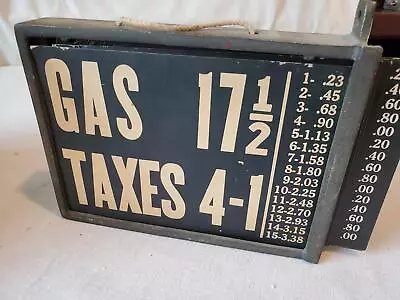 Vintage Gas Pump Pricing Sign/bracket Rutledge Equipment PA W/38 Inserts • $349.99