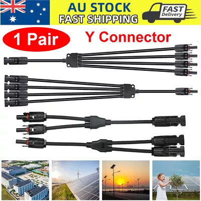 1 Pair 30A Solar Y Connector Cable Plug Inline Solar PV Panel IP67 2 Connection • $8.45