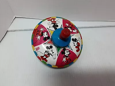 Vintage Walt Disney Mickey Mouse Metal Tin Spinning Toy Top 1975  • $22.95