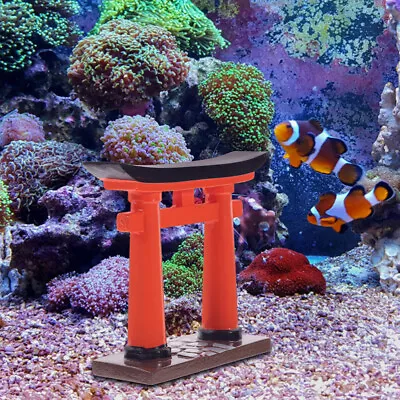  2 Pcs Decorative Mini House Torii Gate Aquarium Japanese Toys Home Furniture • $15.67