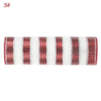 26cm 10yards Deco Poly Mesh Ribbon Metallic Ribbon For Christmas Decoration Diy • £6.64