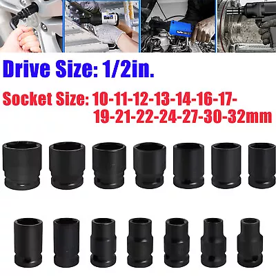 2023 Impact Sockets Set 1/2Inch Drive 14 PCS Metric 10mm-32mm Deep 6-Point Set • $36.10