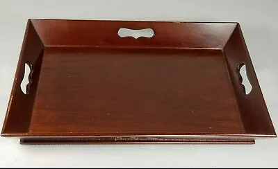 Colonial Williamsburg Restoration Mahogany Serving Tray W/ Four Open Handles • $195