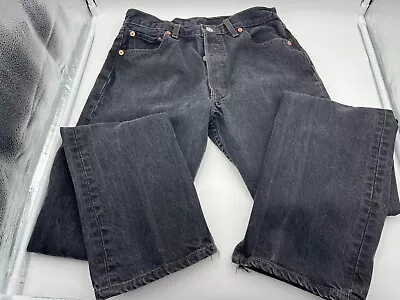 Vintage Levi's 501 Jeans Black Denim 30x34 (actual 28x32) Button Fly Made 2000 • $25