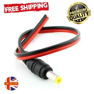 DC PIGTAIL Power Plug 5.5 X 2.1mm To Bare Ends For CCTV Cable 0.3M Free Delivery • £1.20