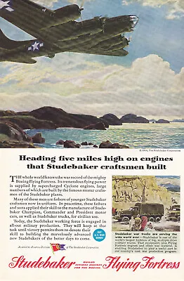 1944 Studebaker Engines Print Ad Buy War Bonds B-17 Flying Fortress World War 2 • $23.77