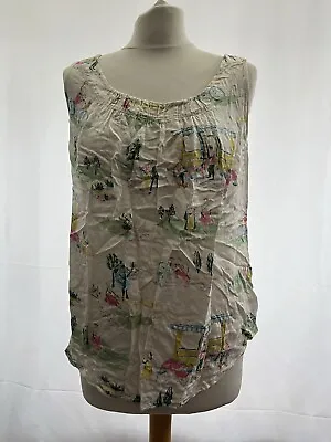 £9.99 • Buy Top Joules Size 12 White Viscose Sleeveless Womens