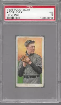 1909 T206 ADDIE JOSS Indians Pitching PSA 3 VG Polar Bear Factory 6 • $825