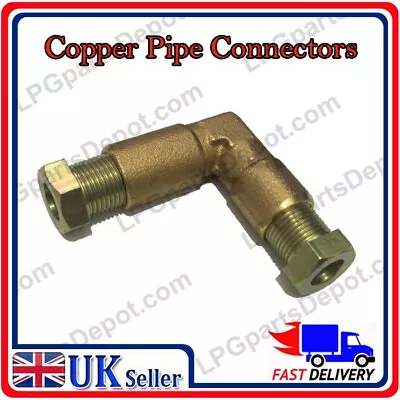 8mm X 8mm Gas Pipe ELBOW Corner Connector Compression Fitting Joiner Coupling • £3.45