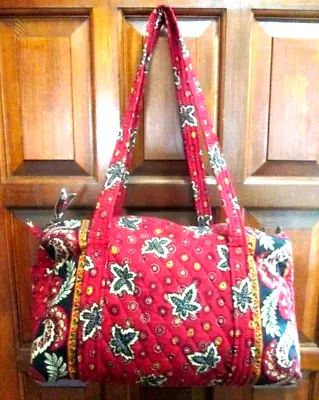 Vera Bradley Provincial Red  Coin Maple Leaf Indiana Duffle Bag Retired • $45