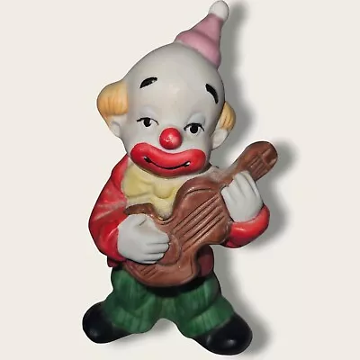 Vintage Ceramic Circus Clown Figurine Playing Ukulele • $8