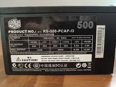 Cooler Master RS-500-PCAP I3 500. 360 Watt Power Supply  • £20