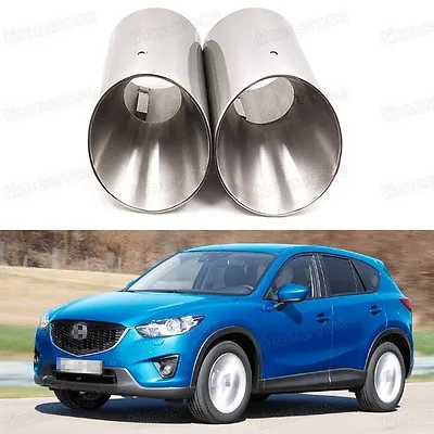 Silver Car Exhaust Muffler Tip Tail Pipe End Trim For Mazda CX-5 2013-2017 #5042 • $46.99