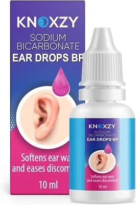 £2.99 • Buy Knoxzy Sodium Bicarbonate Ear Drops Softens Wax Removal Pain Relief Spray 10ml