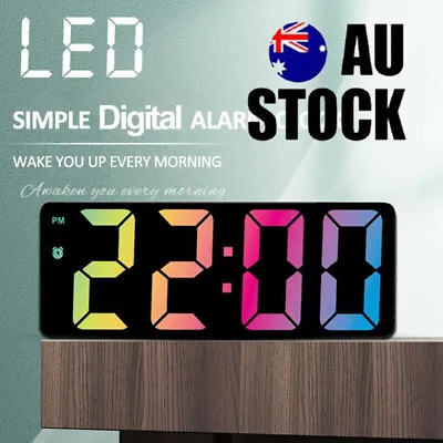 $9.99 • Buy LED Digital Dimmable Screen Clock Large Display Temperature Snooze Table Alarm.