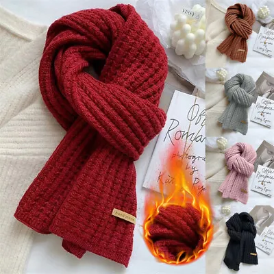Womens Mens Winter Thick Cable Knit Wrap Chunky Winter Long Soft Warm Scarves UK • £6.26