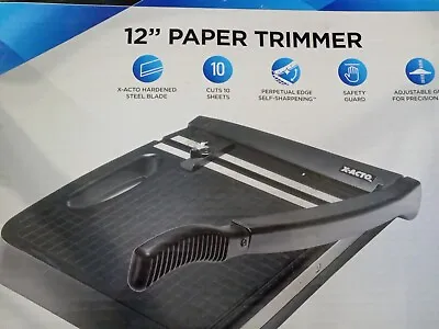 X-ACTO 12  Paper Trimmer Black New Damaged Box Steel Blade Safety Guard • $35.99