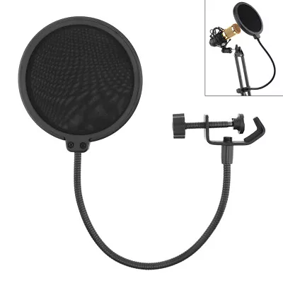 Microphone Pop Filter Double Layer Studio Mic Wind Shield Speaking Recording • $7.03