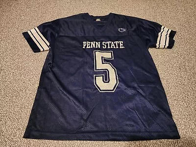 VTG Authentic Penn State Football 🏈 Blue Jersey #5 Sz Mens Large  • $29.99