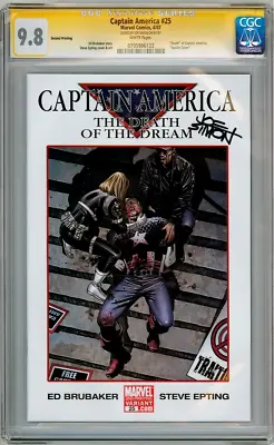 Captain America #25 2nd Print Cgc 9.8 Signature Series Signed Joe Simon Movie 3 • £299.95