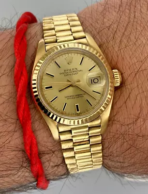 Rolex Datejust #69178 26mm Champagne Dial 18k Yellow Gold President Bracelet • $7200